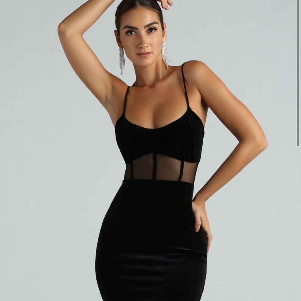 Elegant Black Mesh Dress
